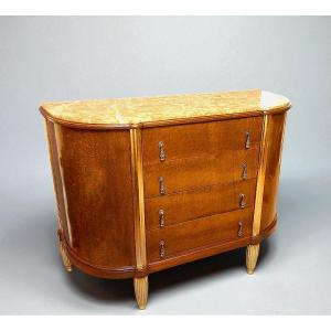Art Deco Chest Of Drawers In Burl And Gilded Wood
