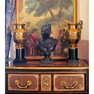 Auguste Delafontaine grands vases cratères bronze doré XIXÈME 