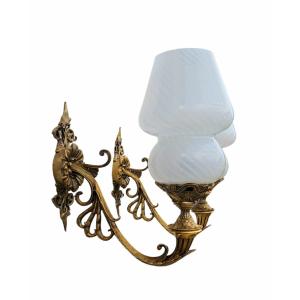 Pair Of Large Bronze Wall Lights Circa 1880 