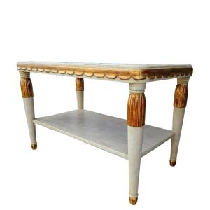 Paul Follot (1877-1941) Art Deco Console Table In Lacquered And Gilded Wood 