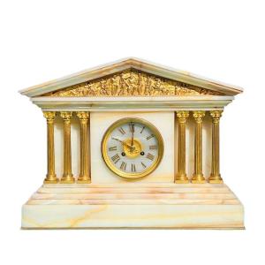 Grande pendule temple antique signée West & Son Paris
