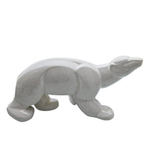 Ours polaire craquelé époque Art Déco signé Lemanceau 