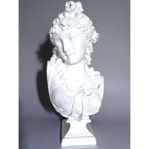 Paul Duboy Buste en biscuit de Sèvres (H53 cm)