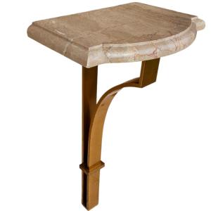 Console d'applique en bronze et marbre 70's