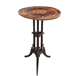Small Marquetry Pedestal Table, Charles X Period