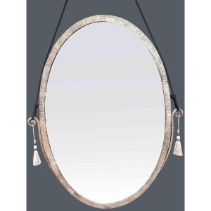 Large Art Deco Wrought Iron Mirror