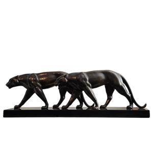 Groupe de panthères époque Art Déco