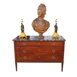 Louis XVI Period Solid Mahogany Chest Of Drawers
