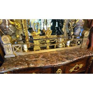 Gilded Bronze Mantel Front, Thickness Lr Restoration