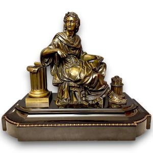Importante sculpture en bronze, personnage à l'antique, fin du XIXe