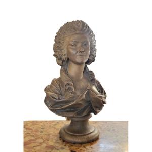 Grand buste en terre cuite de la princesse de Lamballe st. XVIIIe