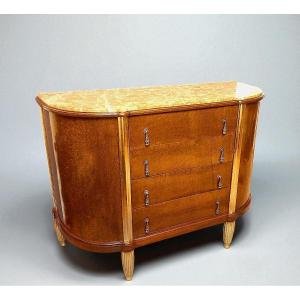 Art Deco Chest Of Drawers Made Of Thuja Burl And Gilded Wood