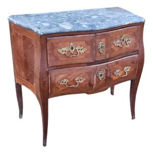 A Louis XV-period-stamped Marquetry Chest Of Drawers With A Hopping Design