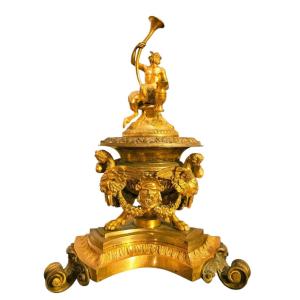 19th-century Bronze Centerpiece Bowl With Double Patina