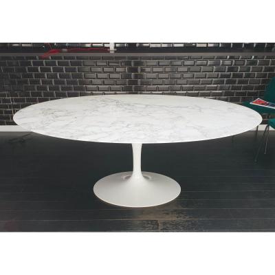 Importante Table Ovale Knoll Saarinen Marbre Blanc
