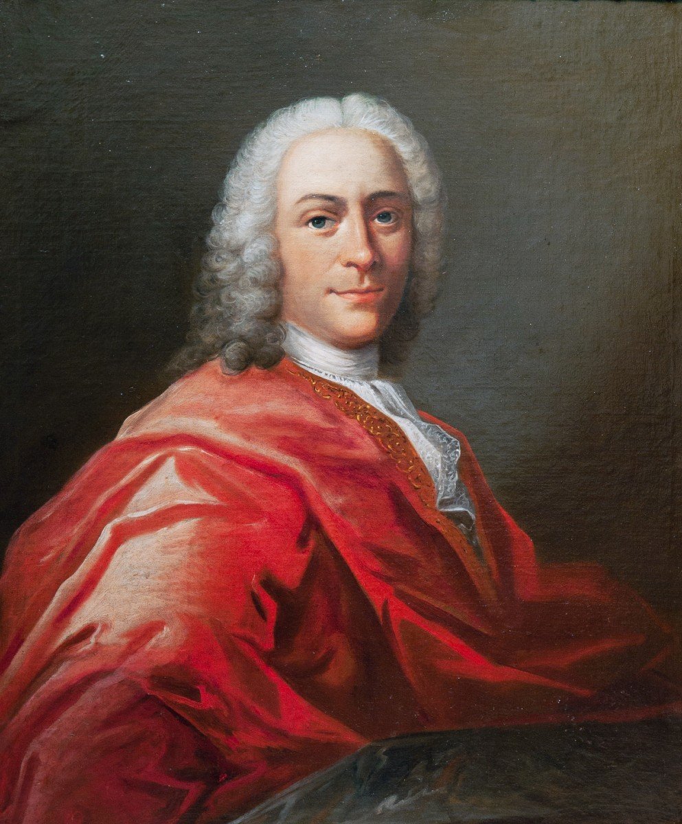 Portrait D’homme XVIIIe Siècle De (1684/1745) (entourage)  Jean-Baptiste van Loo-photo-2