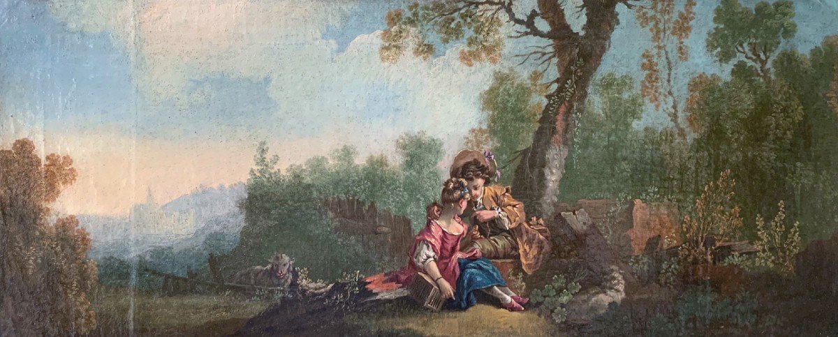Pastoral Scene Jean Baptiste Huet (1745/1811) Entourage-photo-2