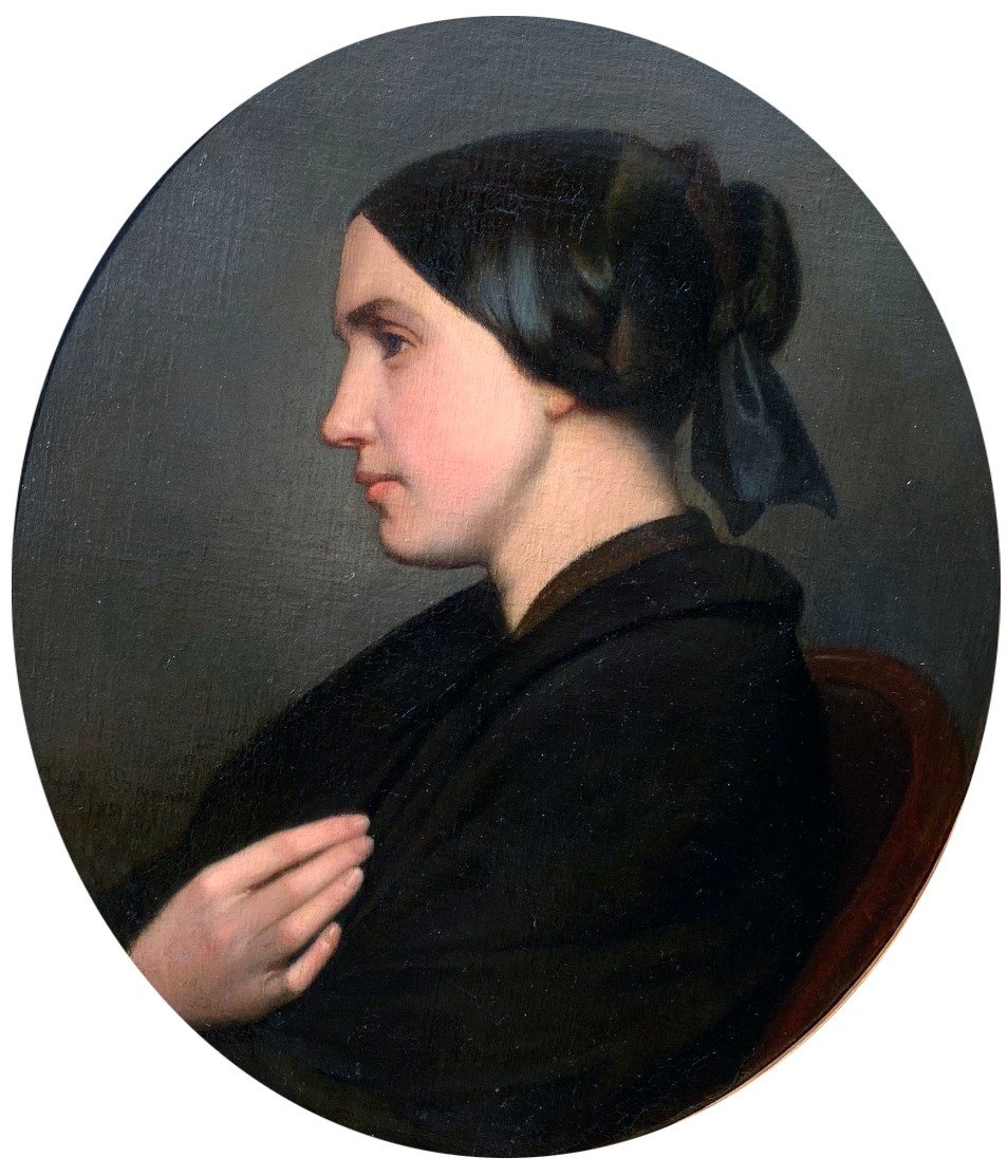 Profile Of Woman Of Baumes Amédée (1820/1906)-photo-2