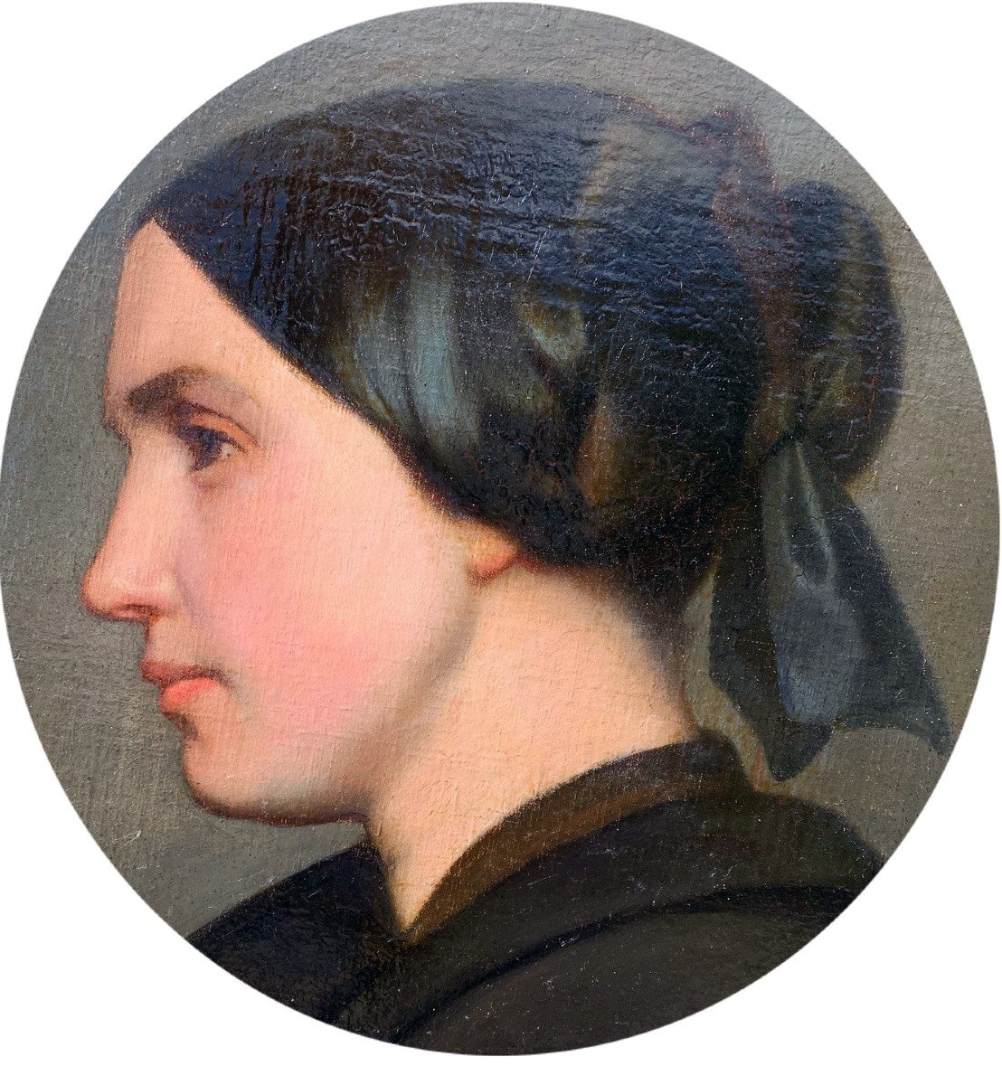 Profile Of Woman Of Baumes Amédée (1820/1906)-photo-3