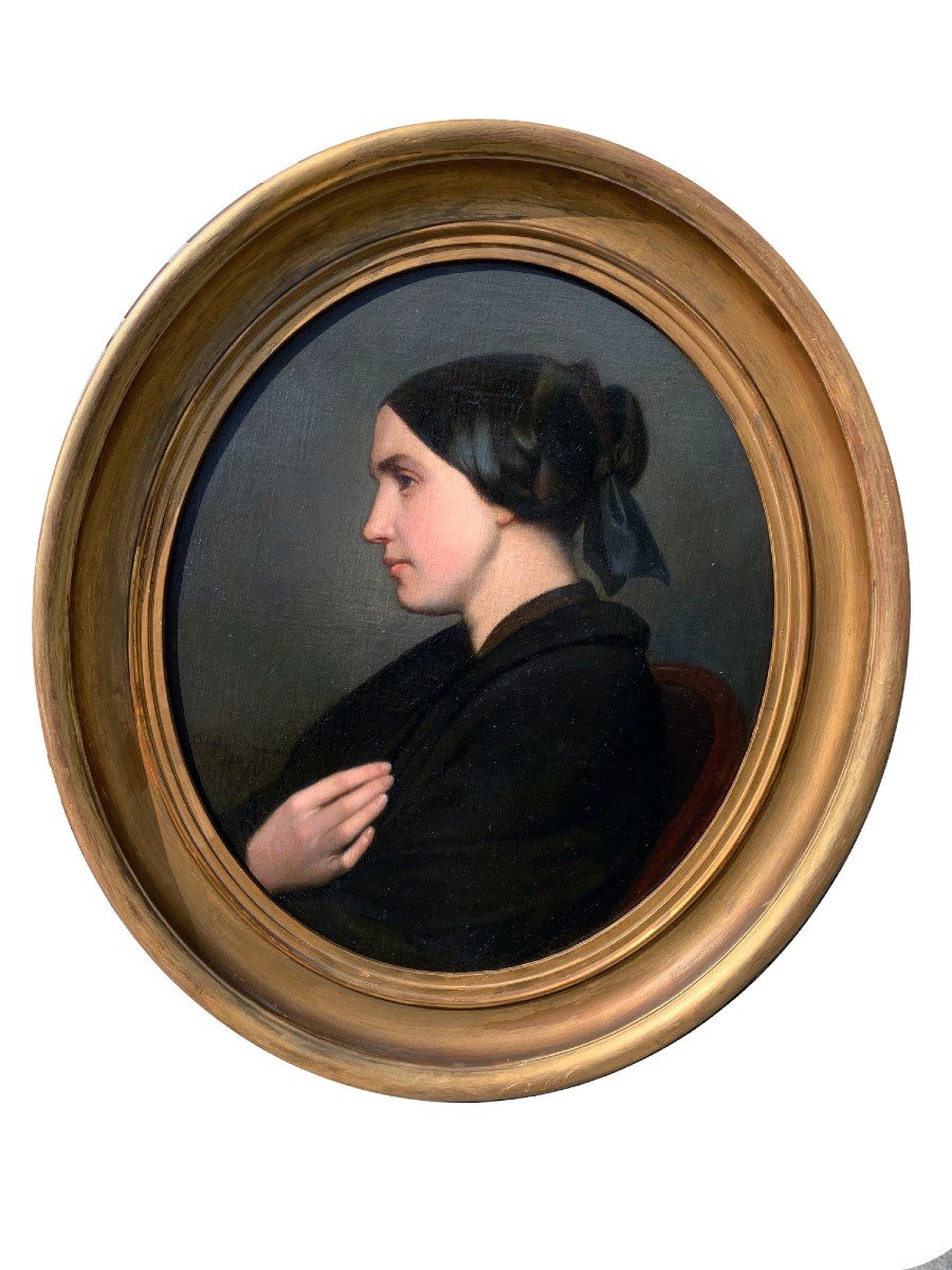 Profile Of Woman Of Baumes Amédée (1820/1906)