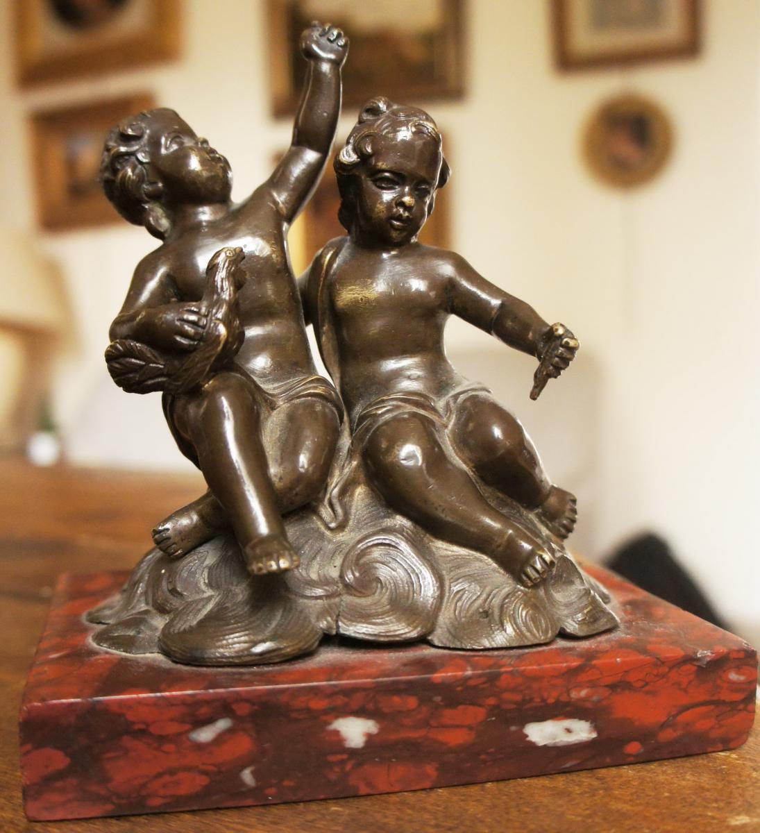 Groupe De Deux Putti XVIIIe Siècle