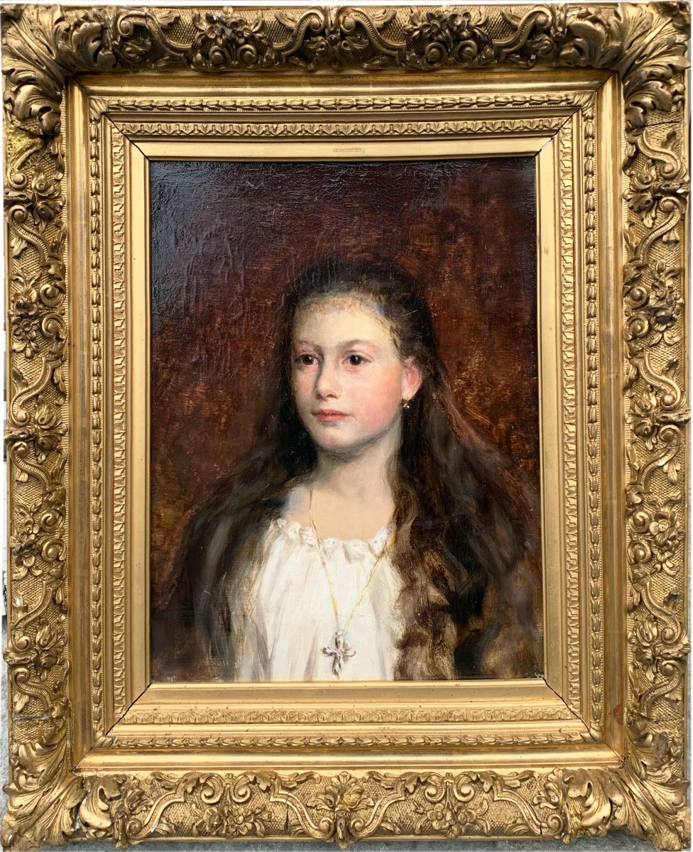 Portrait jeune fille Charles Hermans (1839–1924)