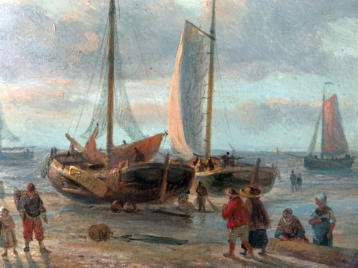 Retour de Pêche Georges Wilhelm Opdenhoff (1807-1873)-photo-4