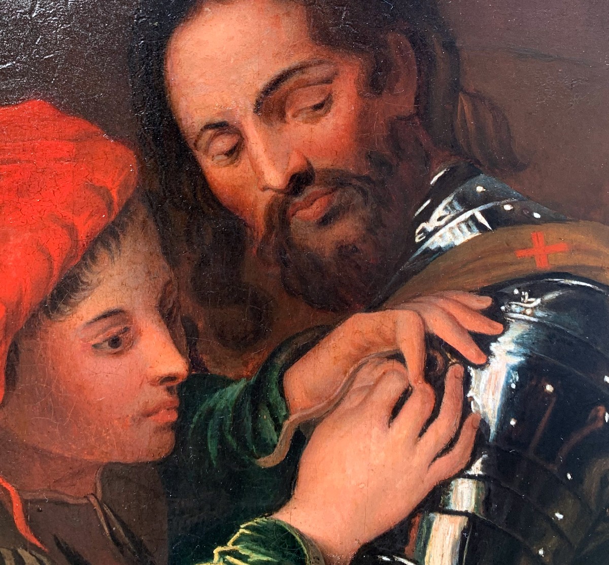 Chevalier et son page XIXe siècle, suiveur de Bartolomeo Manfredi (Ostiano 1582 – Rome 1622) -photo-4