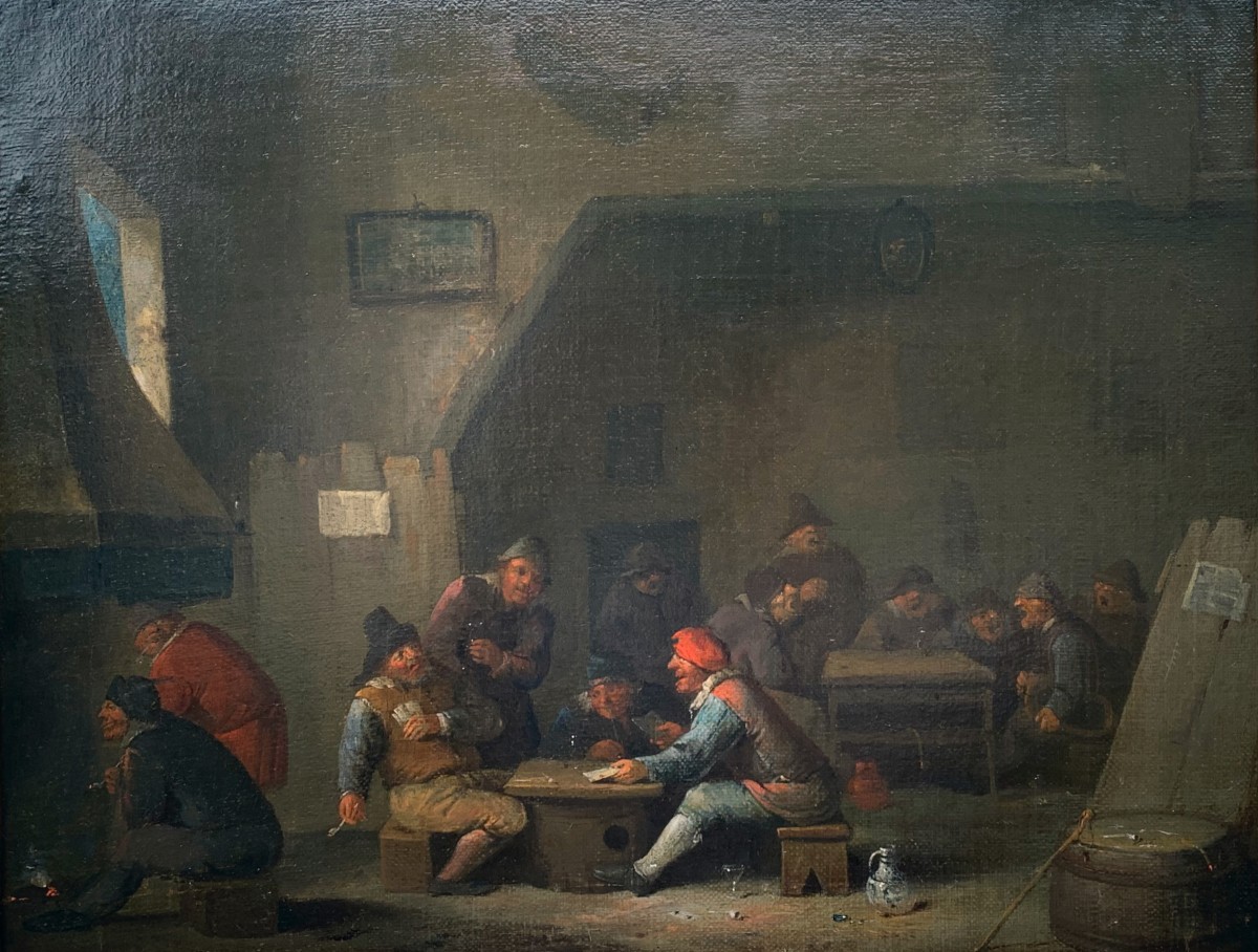  Scène de taverne Att. Arend DIEPRAAM  XVIIᵉ siècle-photo-2