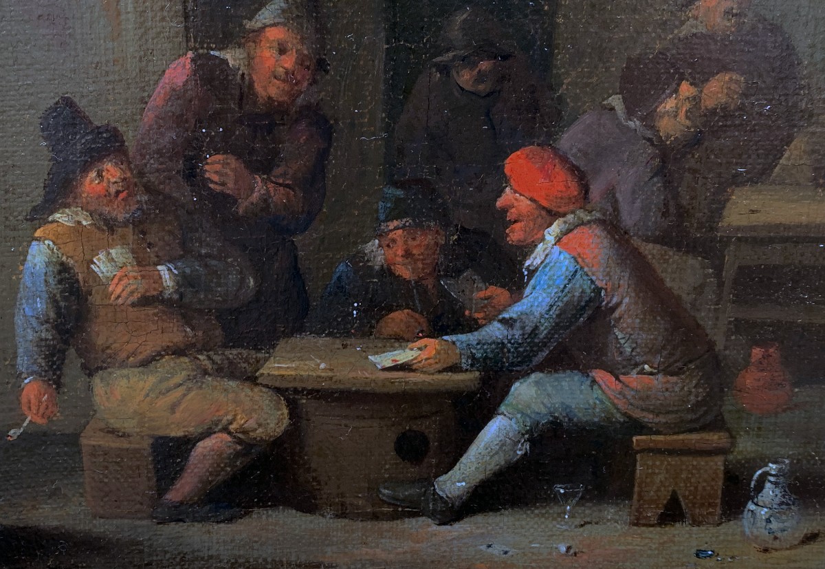  Scène de taverne Att. Arend DIEPRAAM  XVIIᵉ siècle-photo-3