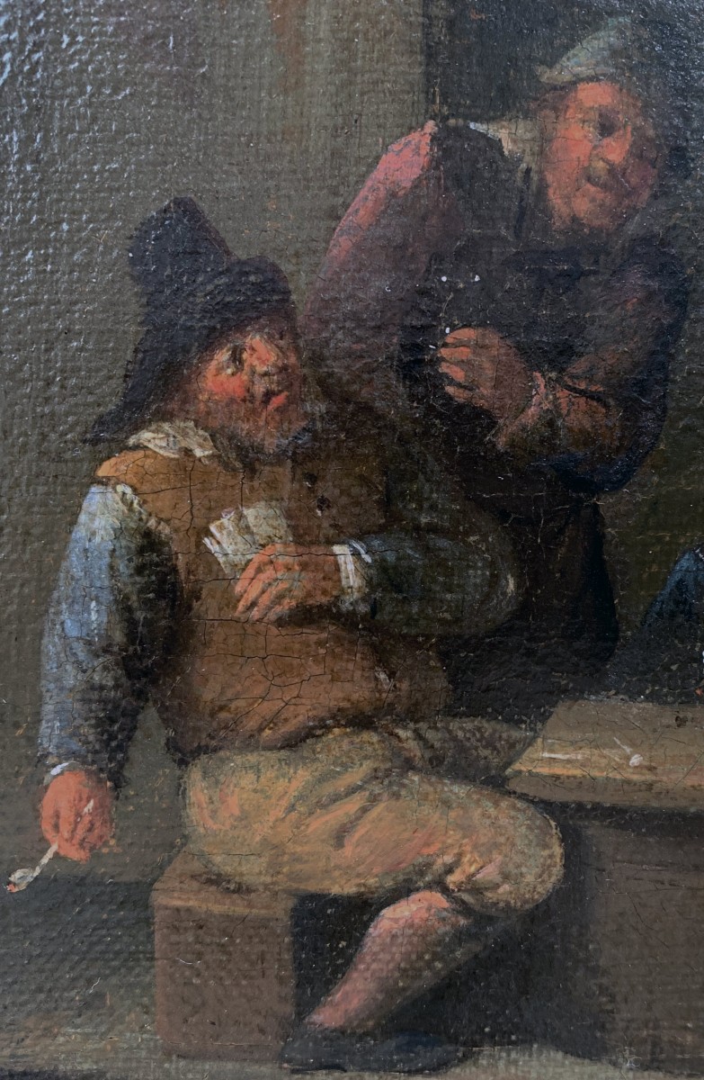  Scène de taverne Att. Arend DIEPRAAM  XVIIᵉ siècle-photo-3