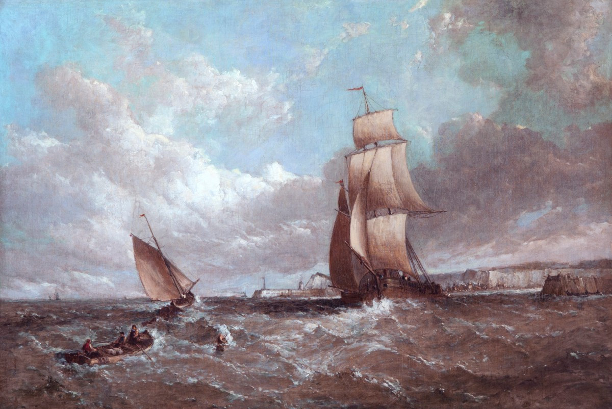 Marine Aux Voiliers By Alfred Vickers - Breath And Elegance-photo-2