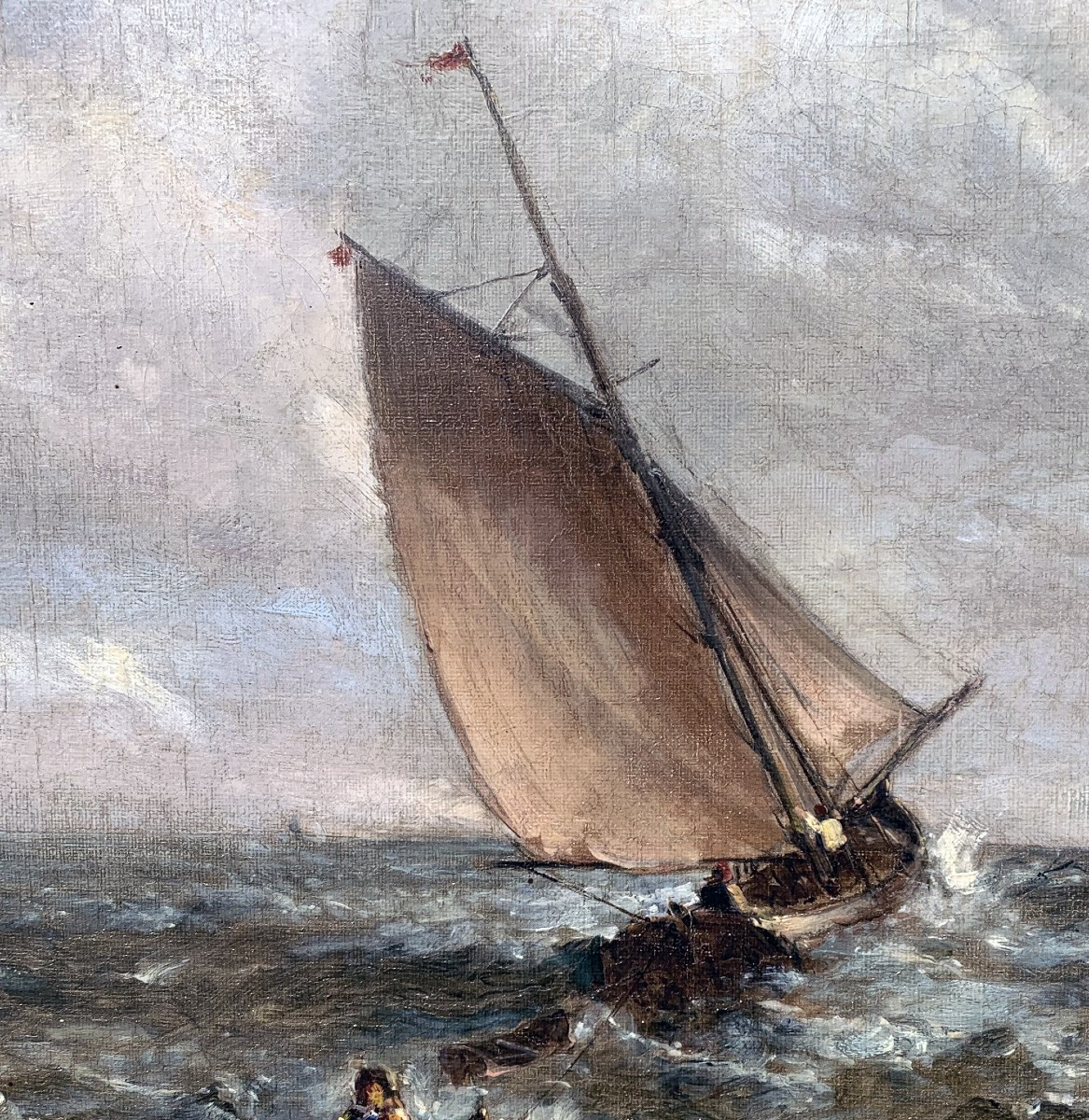 Marine Aux Voiliers By Alfred Vickers - Breath And Elegance-photo-1