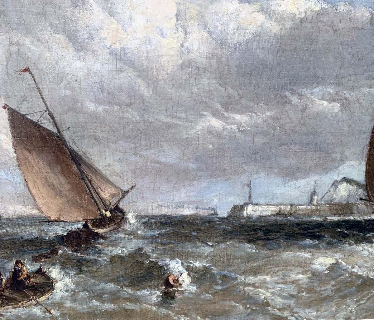 Marine Aux Voiliers By Alfred Vickers - Breath And Elegance-photo-2