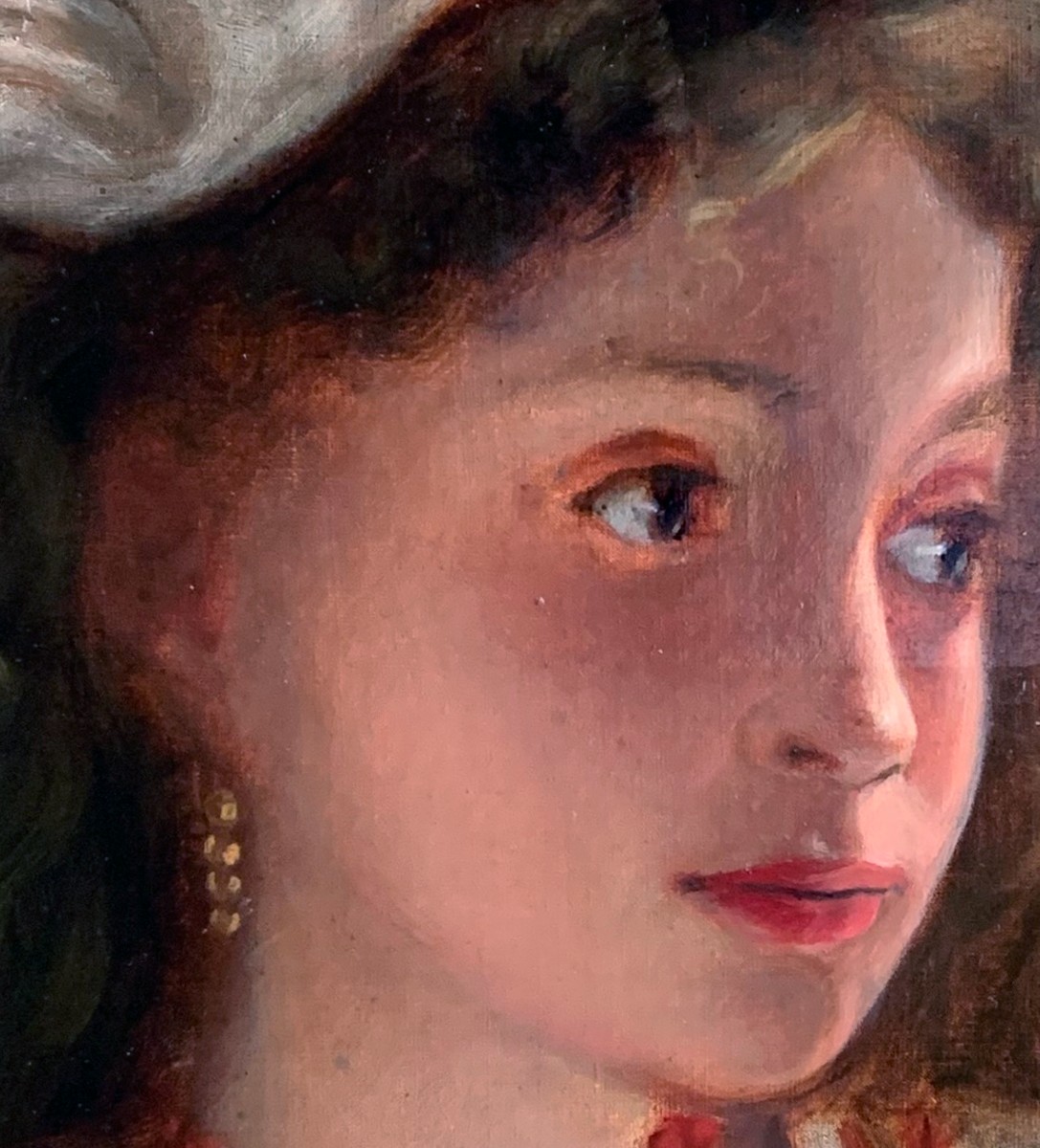 Portrait Of A Young Girl Signed H Viger (1819/1879) Oil On Canvas, Antique, Framed-photo-4