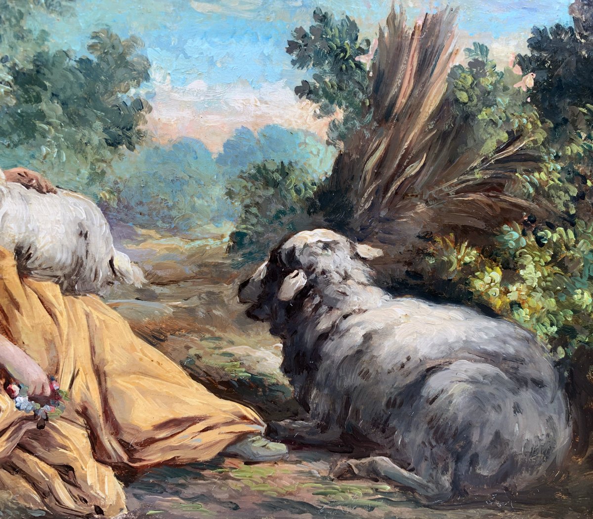 Shepherdess With A Lamb, In The Style Of François Boucher (1703–1770)-photo-2