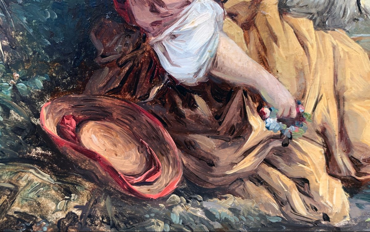 Shepherdess With A Lamb, In The Style Of François Boucher (1703–1770)-photo-3