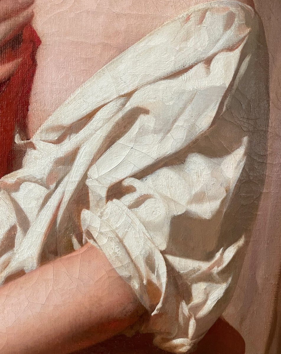 Jules de Vignon – Portrait de jeune femme, 1858 – Huile sur toile, peinture française du XIXe s-photo-5