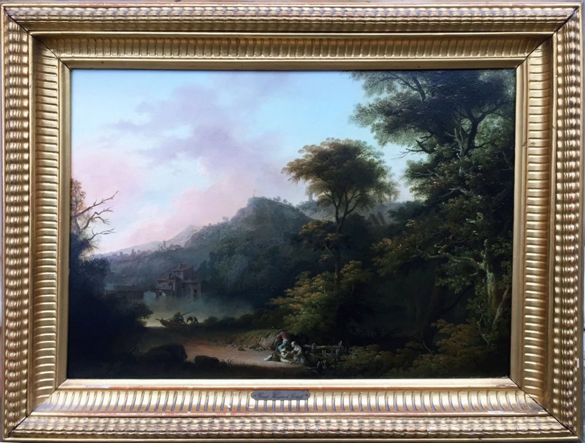 Animated Lake Landscape Att. Göbell Gerrit Hendrik (1786/1833)