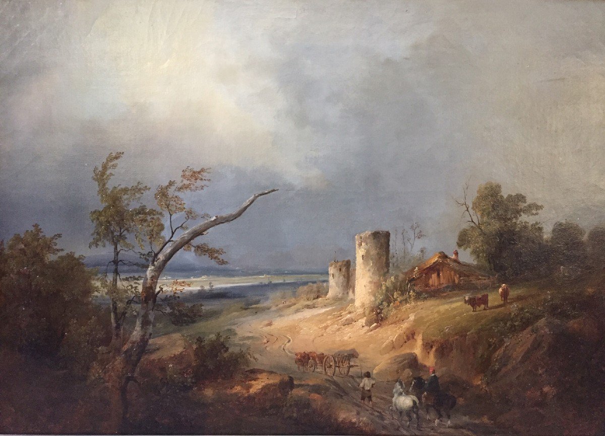 Paysage Signé Dubuisson 1834 (1805/1870)-photo-2