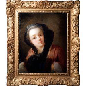 Jeune Femme Au Manchon Charles André Van Loo 1705/1765 (entourage)
