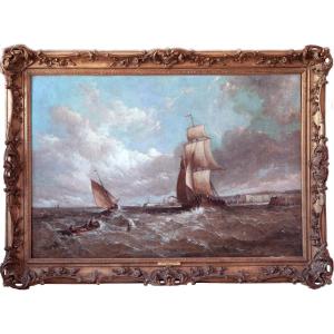 Marine Aux Voiliers By Alfred Vickers - Breath And Elegance
