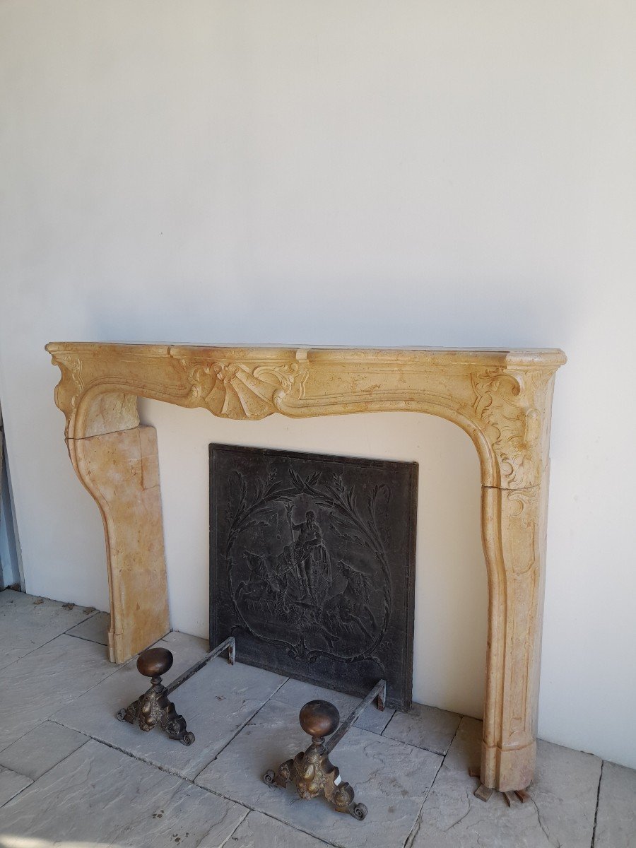 Cheminée Louis XV en pierre-photo-2