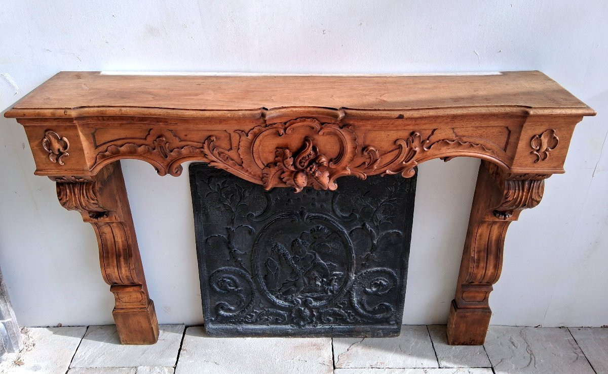 Cheminée Louis XV noyer-photo-1