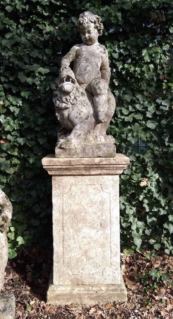 Statue putto au lion-photo-3
