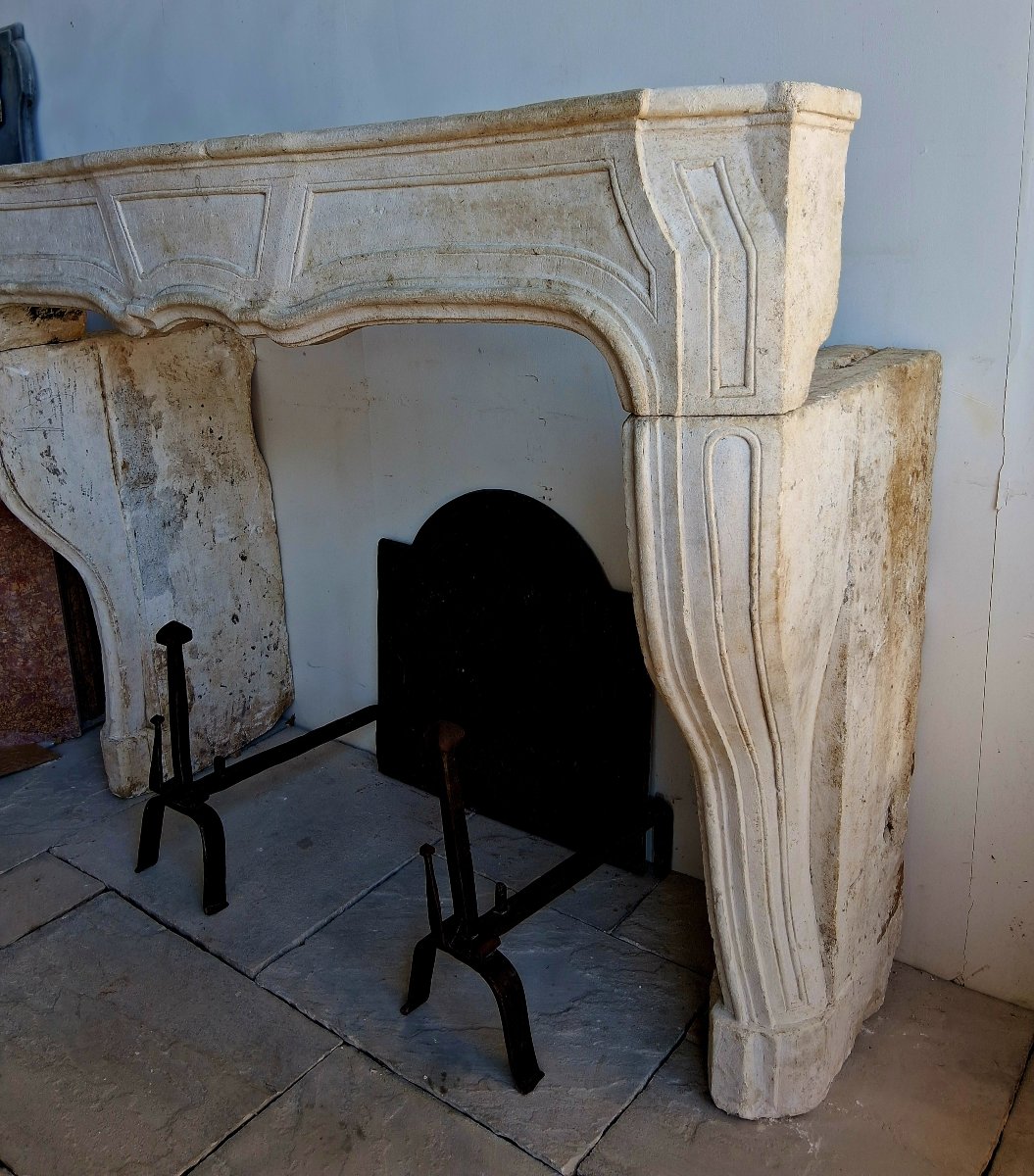 Cheminée Louis XIV en pierre -photo-4