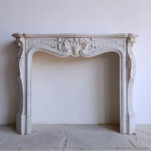 Small Louis XV Style Marble Fireplace