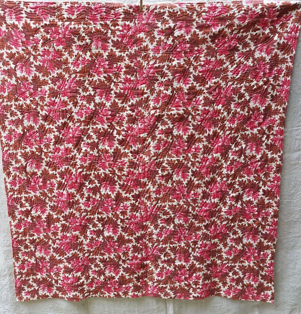 Courte Pointe Milieu XIXe Jaune Safran Et Patchwork -photo-4