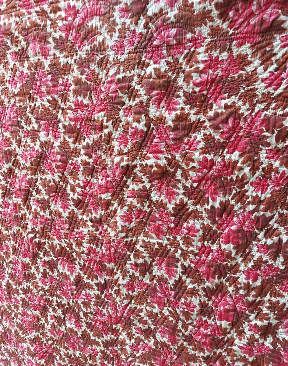 Courte Pointe Milieu XIXe Jaune Safran Et Patchwork -photo-1