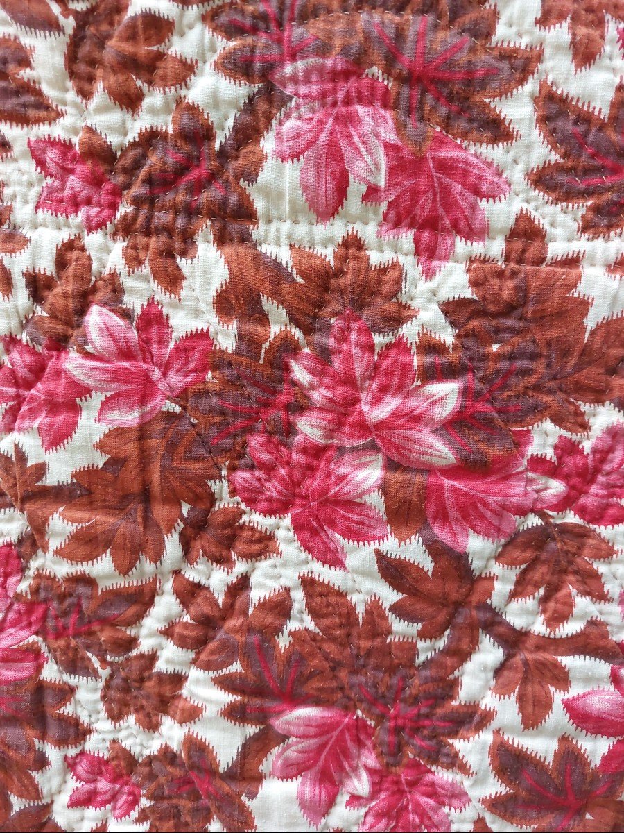 Courte Pointe Milieu XIXe Jaune Safran Et Patchwork -photo-2